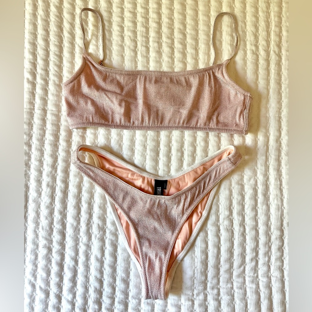 Triangl sparkle swim set light pink
